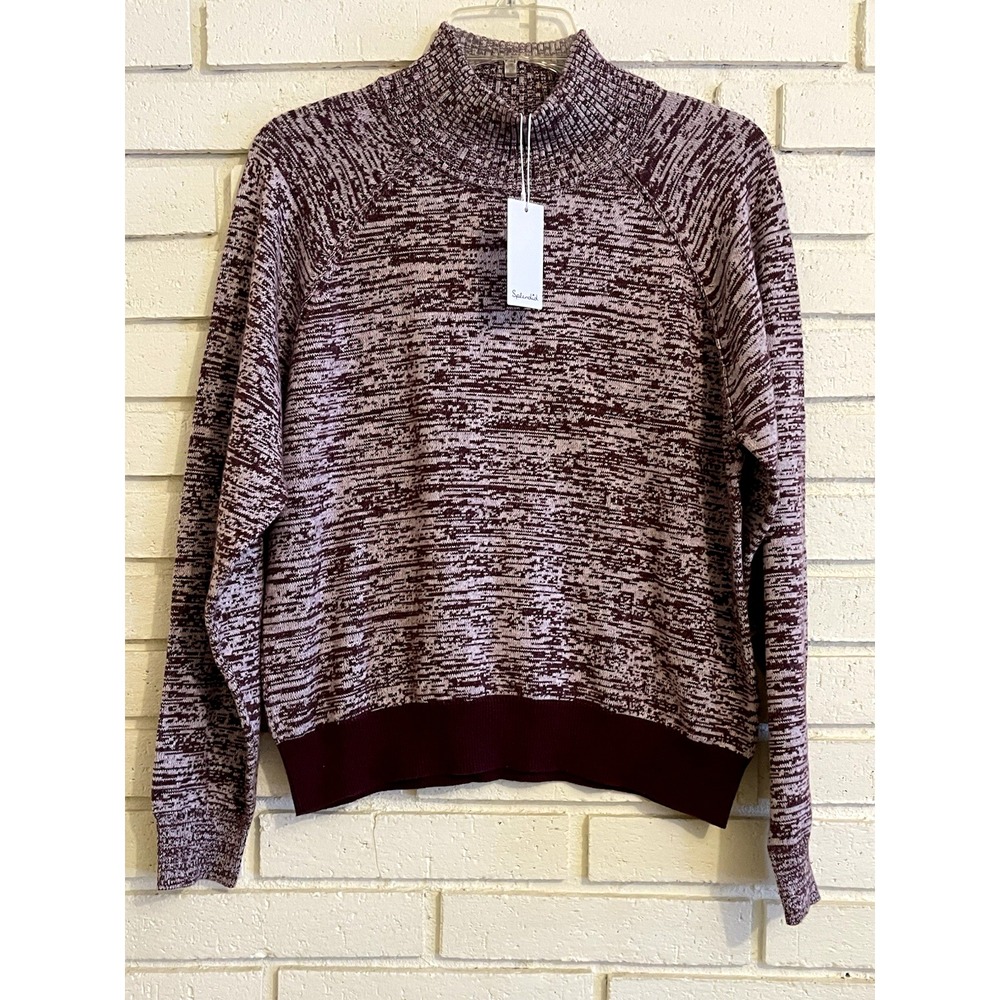 SPLENDID Soft Mock Neck Pullover Womens Size Small Heathered Purple NEW